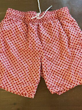 Mens Red and Pink Swim Shorts Goodfellow & Co Size Small